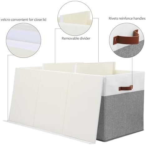 Extra Large Toy Storage Box with Lid,Toy Chest Bin Basket with Dividers - Image 5