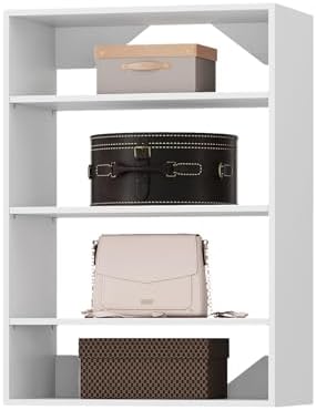 ROOMTEC 31.5" Shelf Short Tower Closet Unit, Modular Closet System with Shelf, Wardrobe Organizer for Bedroom or Walk-in Closet, Wall Mounted, Customizable Clothes Storage Unit, White by ROOMTEC