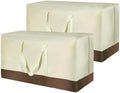 Christmas Tree Storage Bag, Outdoor Cushion Storage Bags 60 inch Extra Large Patio Furniture Cushion Storage Bag Waterproof Garden Cushion Storage Covers (2 Pack, 60"L x 20"W x 28"H), Beige by lihtsofty