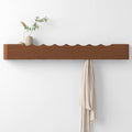 Coat Rack Wall Mount with Hidden Hooks, Wall Hooks with Shelf, Wall Key Holder Mount Wooden Shelf Entryway Hooks for Bedroom Bathroom for Hanging Coats Hats Bags Towels (Walnut Wave-Shape, 8 Hooks) by Nevsokio