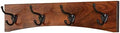 Solid Cherry Arched Wall Mounted Coat Rack Bronze Hat & Coat Hooks - Made in The USA (Mahogany, 20" x 4.5" with 4 Hooks) by PEG+AND+RAIL