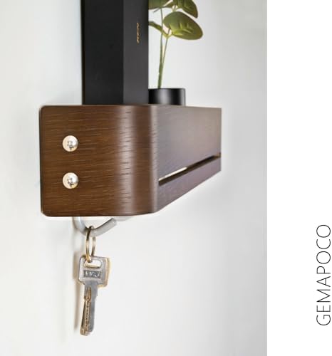 Key Holder Wall Mount with Shelf | Brown | 17 inch - Image 6