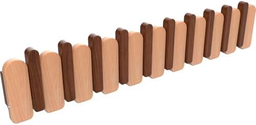 Wall Mounted Coat RackHooks Piano Key Hangers Natural Solid Wood Hanger Non-Woven Fabric Clothes Hangers for Closet, Kitchen, Bedroom, Bathroom, Entryway (Moon Walnut-Beech, 10 Hooks) by MurphyBedKitMattresFrame