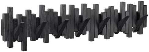 Coat Rack Wall Mount Piano Flip Down Wall Hook Rack 5 Hooks Oak by Acsigesn