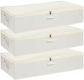 Underbed Storage Organizers,Beige,3 Pack,23.6x11.8x5.9 Inch by YheenLf