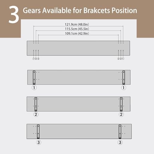 DINZI LVJ Long Wall Shelves, 55.1Inch Wooden Wall Mounted Shelves, Set of 2 - Image 4