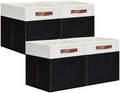 DULLEMELO Storage Cubes 13 inch,Cube Storage Bins with Handles for Organizing,Fabric Storage Baskets for Shelves Nursery Closet Home Organization (White&Black-4 Pack) by DULLEMELO