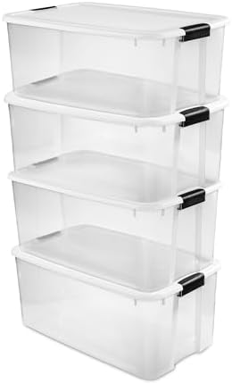 Sterilite Ultra Latch Box with Lids for Home and Office, 116 Quart, 4-Pack by Sterilite
