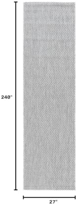 SAFAVIEH Courtyard Collection 2'3" x 20' Grey/Navy CY8521 Indoor/ Outdoor Waterproof Easy Cleaning Patio Backyard Mudroom Runner Rug - Image 2