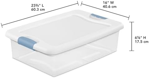 Sterilite Latching Box with Lids for Home and Office, 32 Quart, 6-Pack - Image 2