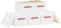 White Foldable Storage Bins,10.2×7.8×6.7 In,Shelf Baskets,5-Pack by YheenLf