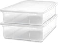 HOMZ Clear Plastic Storage Bins w/Snaplock Lids, 28 Qt, White, 2 Pack by Homz