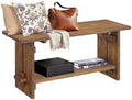 Alaterre Bethel Rustic Solid Wood Entryway Bench with Shelf, Natural by AlaterreFurniture