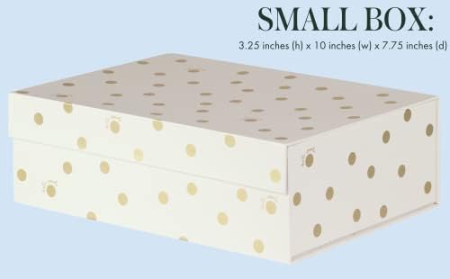 kate spade new york Set of 3 Decorative Storage Boxes, Gold Dot with Script - Image 5