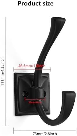 10 Pack Decorative Heavy Duty Towel Hooks for Hanging Robe Double Matte Black Coat Hooks Wall Mounted with Screws for Key, Towel, Bags, Cup, Hat - Image 4