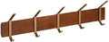 Kate and Laurel Rossmore Modern 5 Hook Shelf, Walnut and Gold, Mid-Century Coat Rack by KateandLaurel