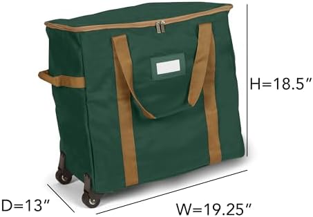 Covermates Rolling Adjustable Ornament Storage Bag, 19.25"W x 13"D x 18.5"H - Image 3