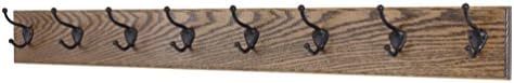 PegandRail Oak Wall Mounted Coat Rack with Bronze Hooks 4.5" Ultra Wide (Walnut, 41" x 4.5" with 8 Hooks) by PEG+AND+RAIL