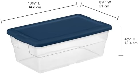 Sterilite Stackable 6 Quart Home Storage Box with Handles and Lid for Efficient, Space Saving Household Storage and Organization, (10 Pack) - Image 3