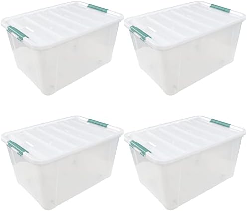 80 L Extra Large Plastic Storage Box, Clear Large Plastic Storage Bins with Wheels, 4-Pack - Image 7