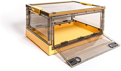 Best Home Fashion 3 packs Storage Bins Side Opening, Stackable Lid Collapsible, Foldable, Easy Tidy Up with Storage Box, Ideal for Home & Office Organization Storage Cube (Medium, Yellow) - Image 6