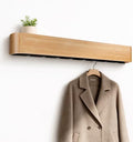 33" Bamboo Coat Rack Wall Mount, 8 Hidden Hooks, Family, Natural by bamzcbrz