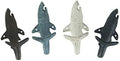 Zeckos Set of 4 Shark Tail Wall Hooks, 5.25 Inch Wide Nautical Tones by Zeckos