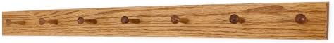 Solid Oak Shaker Peg Rack Made in The USA - Golden Oak Stain Stain 41 x 3.5 Inches with 7 Pegs by PEG+AND+RAIL