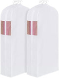 Univivi 60 Inch Cotton Garment Bags for Hanging Clothes 2 Pack, White by Univivi