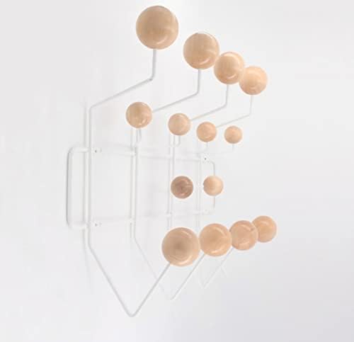 SHISEDECO Classic Mid Century Hang it All Coat Rack, Modern Wall Mounted Hooks with Painted Solid Wooden Balls(Multi Colors Available) (White Frame Natural) - Image 2