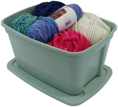 Edge Plastics Classic Storage Tote, durable storage in for home or garage with secure snap lid designed for stacking (6, Light Green, 5 Gallon) - Image 4