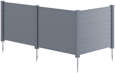 GIANTEX No-Dig Air Conditioner Fence, 3 Panels, 48''W x 36''H, Gray by Giantex
