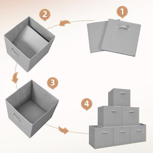 STORAGE MANIAC Storage Cubes, 13 Inch 10 Pack Collapsible Fabric Shelf Bins - Image 6