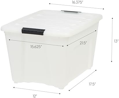 IRIS USA 6-Pack 54 Quart Storage Bins with Lids, Pearl - Image 2