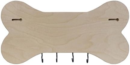 Rooms Organized Personalized Live Love Bark Wall Mounted Dog Bone Pet Leash Rack,Dog Collar Holder New Home Decor Gift Ideas and 4 Hooks 16" L x 8" H 2.5." deep (Maple) - Image 4
