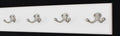 White Wall Mounted Coat Rack with Satin Nickel Dual Style Hooks 4.5" Ultra Wide (20" x 4.5" with 4 Hooks) by PEG+AND+RAIL