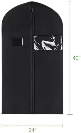 KEEGH 40 inch Suit Cover Bags for Men, Black Garment Bags (Set of 20) - Image 2