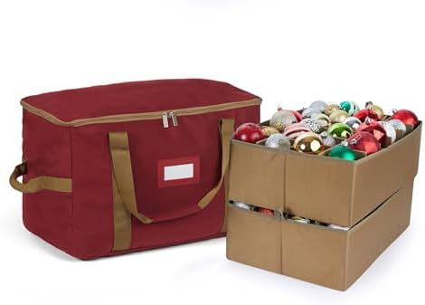 Covermates Adjustable Ornament Storage Bag, 19.25" W x 13" D x 12.5" H, Red by Covermates