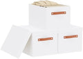 Fabric Storage Baskets,White Boxes,16.5x11.8x10.2In,3 Pack by YheenLf