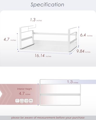 Nxconsu Under Shelf Basket 2 Pack, Cabinet Storage Organizer, 16.1" White - Image 2