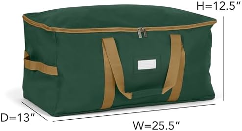 Covermates Adjustable Ornament Storage Bag, 25.5"W x 13"D x 12.5"H, Green - Image 3
