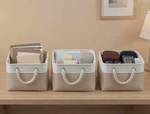 13.8x9.8x6.7 Inch Fabric Small Storage Bins with Handles 6 Pack - Image 3