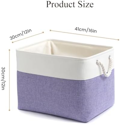 16x12x12 In Foldable Fabric Large Storage Bins with Handle 3 Pack - Image 4