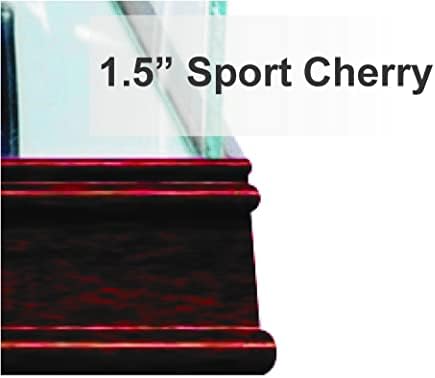 Football Helmet Display Case - Octagon with Sport Moulding (Cherry w Engraving) - Image 4