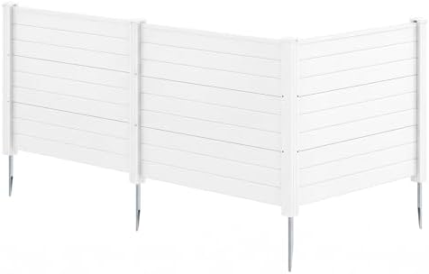 GIANTEX No-Dig Air Conditioner Fence, 3 Panels, 48''W x 36''H, White by Giantex