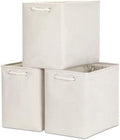 Bidtakay Extra Large Storage Baskets for Organizing Clothes Storage Bins 3 Pack Fabric Storage Bins for Shelves Linen Collapsible Organizer for Closet-Light Biege by BidtakayBaskets