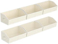 Homsorout Storage Bins for Shelves - Large Trapezoid Closet Shelf Organizer, Fabric Organization Bins with Handles, Storage Baskets for Clothes, Towel, Purse, 6 Pack, Beige by Homsorout