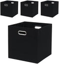 13x13x13 Inch Foldable Cube Storage Bins with Metal Handles, 4 Pack by Fboxac