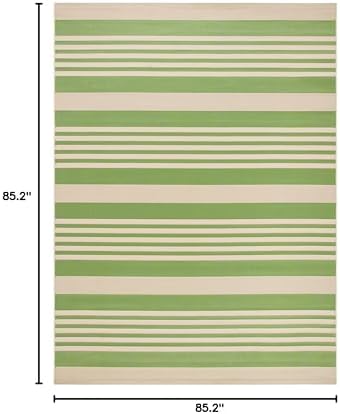 SAFAVIEH Washable Rug Outdoor Courtyard Collection - 7'10" Round, Green & Beige, Non-Shedding & Easy Cleaning, Ideal for Patio, Backyard, Mudroom (CY6062-244) - Image 2