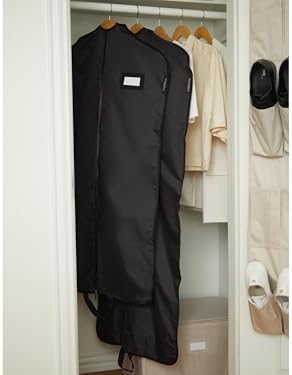 Covermates Keepsakes Garment Bag Set - Premium Polyester - Full Length Zipper - ID Window - Carrying Handles - Closet Storage, Black - Image 4